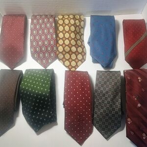 Neckties Men's Ties Various Brands Multicolor Pattern Bundle Lot of 10